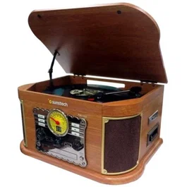Sunstech PXRC52CD Tocadiscos con Bluetooth, Radio FM, Cassette y Conversor MP3